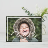 Elegante kerstfotokaart met 2 foto's kaart (Staand voorkant)