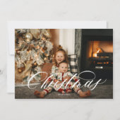 Elegante kerstfotokaart met 2 foto's kaart (Voorkant)