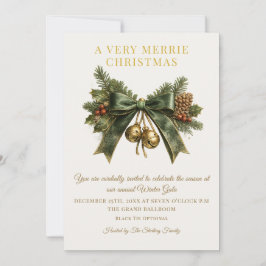 Elegante kerstgalajubileum uitnodiging