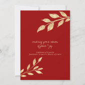 Elegante Kerstgouden Bladeren | Vakantiefoto Feestdagenkaart (Achterkant)