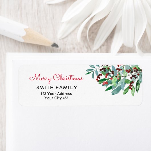 Elegante Kerstgroen Etiket (Insitu)