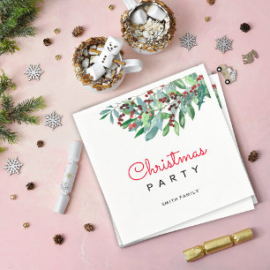 Elegante Kerstgroen Feestelijke Kerstparty Servet