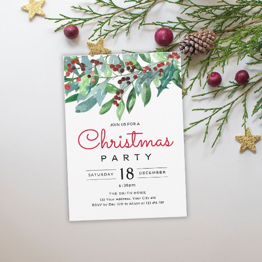 Elegante Kerstgroen Kerstfeest Kaart
