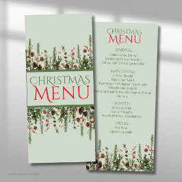 Elegante Kerstgroen Vakantie Flat Menu