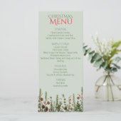 Elegante Kerstgroen Vakantie Flat Menu (Staand voorkant)