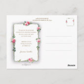 Elegante Kerstgroet met Roze Rozen Briefkaart (Achterkant)