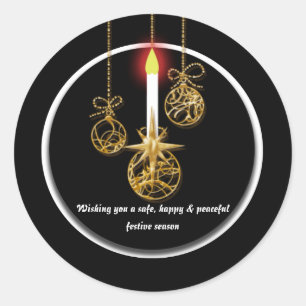 Elegante kerstgroet ronde sticker