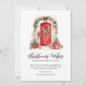 Elegante kerstgroeten in waterverf feestdagenkaart (Voorkant)