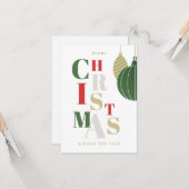 Elegante kerstgroeten. kaart (Voorkant / Achterkant in situ)