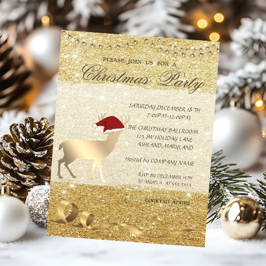 Elegante Kerstherten , Glitterend , Kerstfeest Kaart