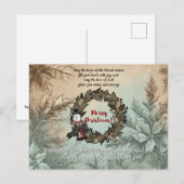 Elegante kersthoop, vreugde en liefde Bijbelvers Feestdagenkaart (Voorkant / Achterkant)