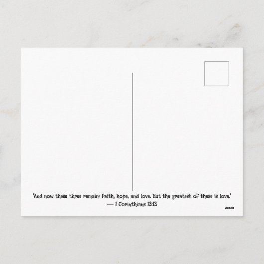 Elegante kersthoop, vreugde en liefde Bijbelvers Feestdagenkaart (Achterkant)