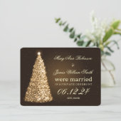 Elegante Kersthuwelijk Elopement Goud Feestdagenkaart (Staand voorkant)