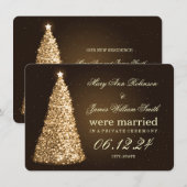 Elegante Kersthuwelijk Elopement Goud Feestdagenkaart (Voorkant / Achterkant)