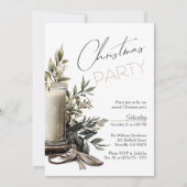 Elegante kerstkaars feestdag kaart (Voorkant)