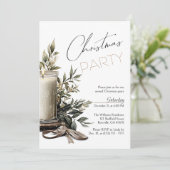 Elegante kerstkaars feestdag kaart (Staand voorkant)