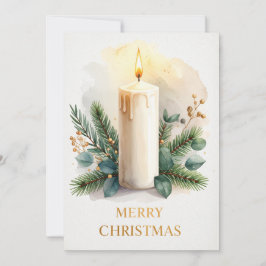 Elegante Kerstkaars Prettig Kerstfeest  Feestdagenkaart