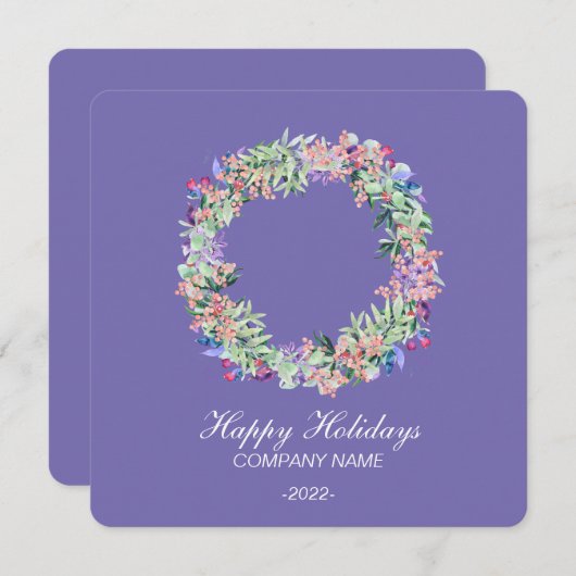 Elegante kerstkaart in watercolor (Voorkant / Achterkant)