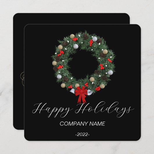 Elegante Kerstkaart in Waterverf (Voorkant / Achterkant)