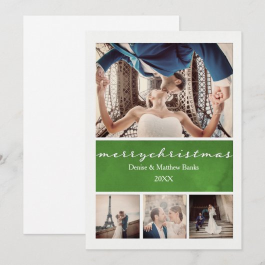 Elegante kerstkaart kaart (Voorkant / Achterkant)