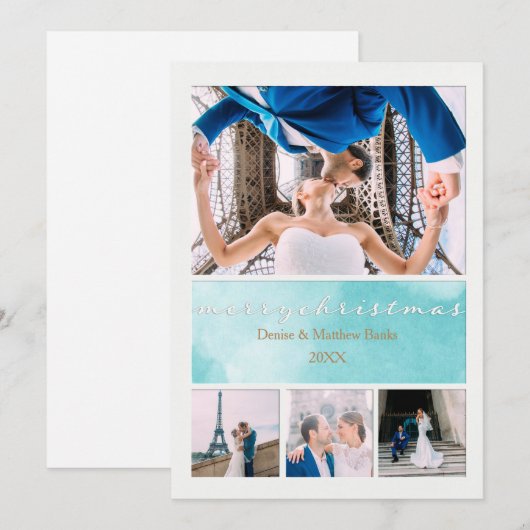 Elegante kerstkaart kaart (Voorkant / Achterkant)