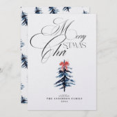 Elegante kerstkaart kaart (Voorkant / Achterkant)