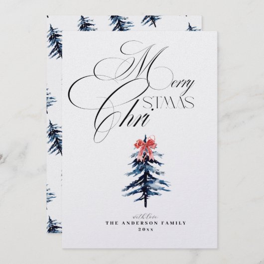 Elegante kerstkaart kaart (Voorkant / Achterkant)