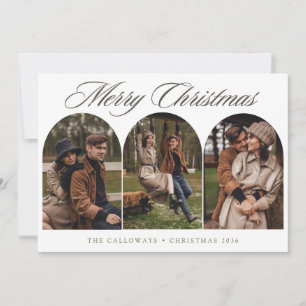 Elegante kerstkaart met 6 familiefoto's