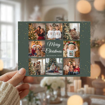 Elegante kerstkaart met 8 foto's