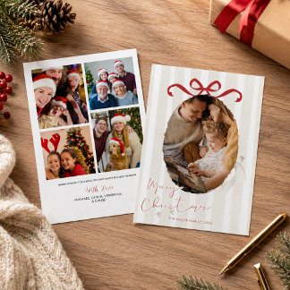 Elegante kerstkaart met familiefoto