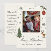 Elegante kerstkaart met familiefoto kaart (Voorkant / Achterkant)