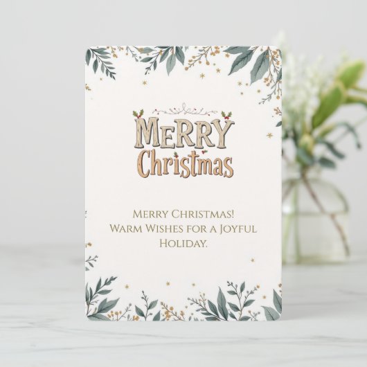 Elegante Kerstkaart met Festieve Foliage. Kaart (Staand voorkant)