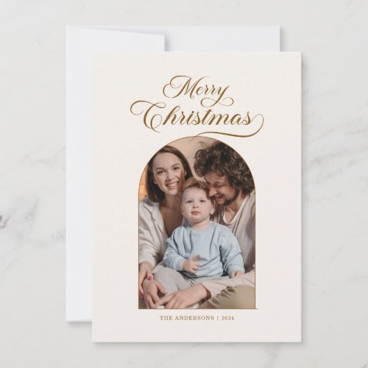 Elegante kerstkaart met foto kaart (Voorkant)