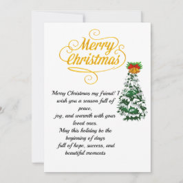 Elegante Kerstkaart met Gouden Schrift en Boom Kaart