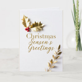 Elegante kerstkaart met goudfolie feestdagen kaart