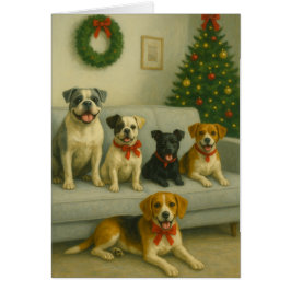 Elegante kerstkaart met hondenportret