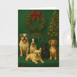 Elegante kerstkaart met hondenportret kaart