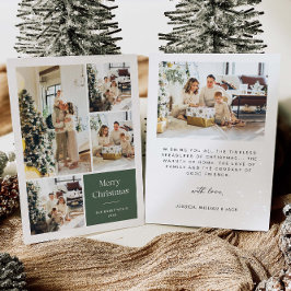 Elegante kerstkaart met meerdere familiefoto's kaart