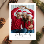 Elegante Kerstkaart met Merry Vibes Only voor gezi