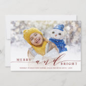 Elegante Kerstkaart met Rode Script Lettertype Fot (Voorkant)