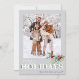 Elegante Kerstkaart met Vakantiefoto