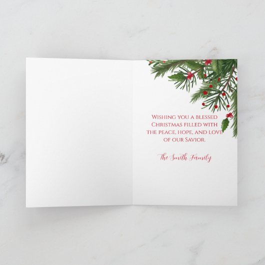 Elegante kerstkaart met vouwconstructie kaart (Binnen)