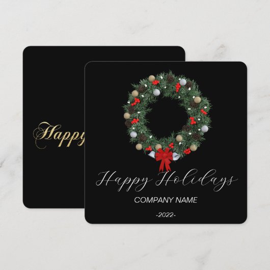 Elegante kerstkaart met watercolor (Voorkant / Achterkant)