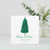 Elegante kerstkaart met waterverf (Staand voorkant)