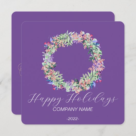 Elegante kerstkaart met waterverf (Voorkant / Achterkant)