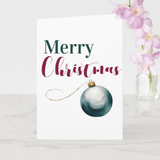 Elegante kerstkaart met waterverf ornament - kaart