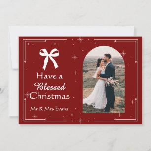Elegante Kerstkaart met Zegenwens en Foto