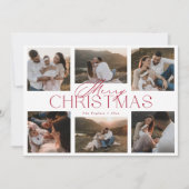 Elegante kerstkaart met zes foto's (Voorkant)