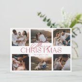 Elegante kerstkaart met zes foto's (Staand voorkant)