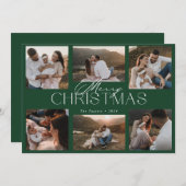 Elegante kerstkaart met zes foto's (Voorkant / Achterkant)